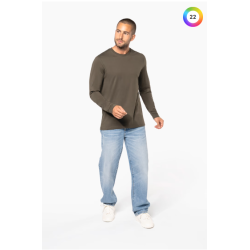T-shirt col rond manches longues homme