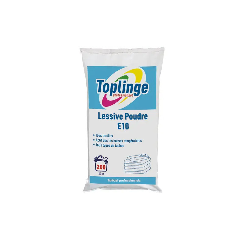 Lessive poudre atomisée E10 - 20kg - TOPLINGE Lessive poudre atomisée E10 - 20kg - TOPLINGE