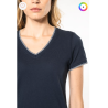 T-shirt maille piquée col V femme