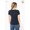 T-shirt maille piquée col V femme