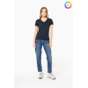 T-shirt maille piquée col V femme