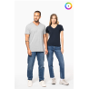 T-shirt maille piquée col V femme
