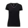 T-shirt maille piquée col V femme