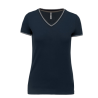 T-shirt maille piquée col V femme