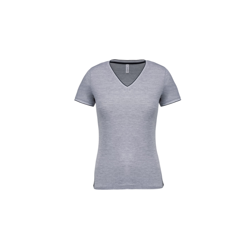 T-shirt maille piquée col V femme T-shirt maille piquée col V femme