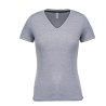 T-shirt maille piquée col V femme