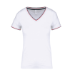 T-shirt maille piquée col V femme