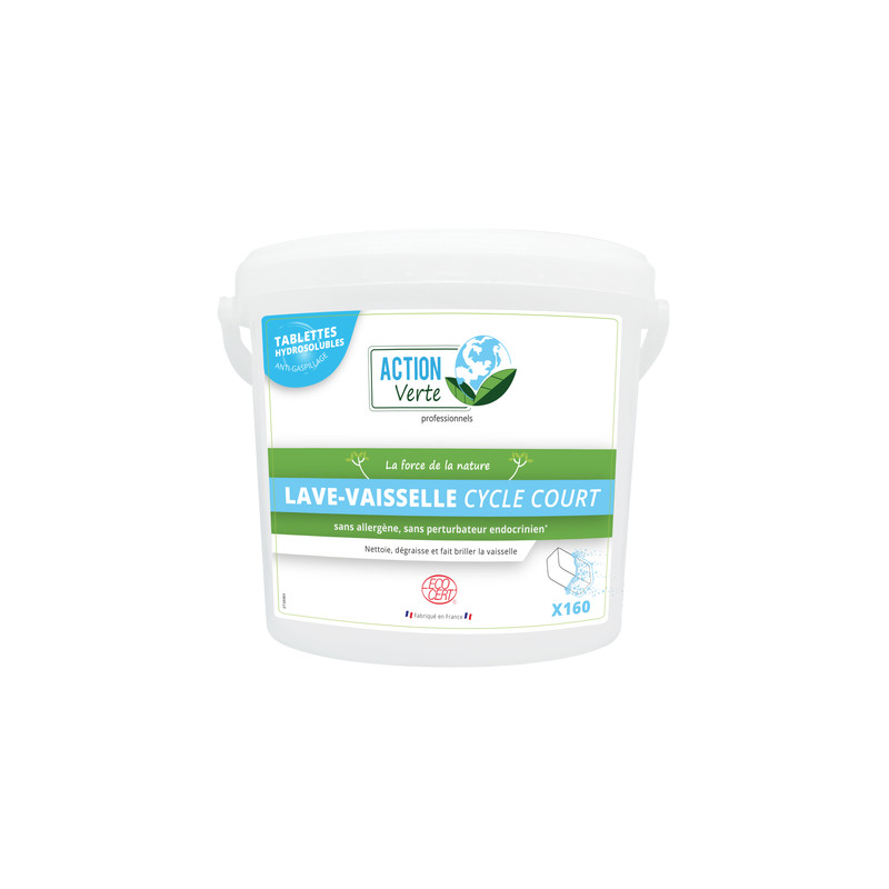 Tablettes lave-vaisselle cycle court Ecocert x160 - ACTION VERTE Tablettes lave-vaisselle cycle court Ecocert x160 - ACTION VERTE
