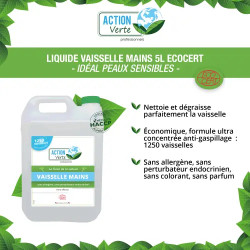 Liquide vaisselle main hypoallergénique ecocert - 5L – ACTION VERTE