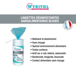 Lingettes bleues agro-alimentaire x200 – WYRITOL