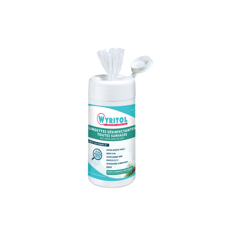 Lingettes désinfectantes surfaces x 120 – WYRITOL Lingettes désinfectantes surfaces x 120 – WYRITOL
