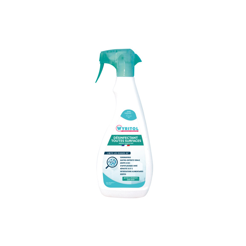 Spray désinfectant nettoyant toutes surfaces sans allergènes - 750ml - WYRITOL Spray désinfectant nettoyant toutes surfaces sans allergènes - 750ml - WYRITOL