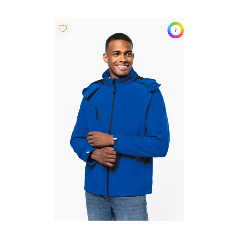 Veste softshell à capuche amovible homme Veste softshell à capuche amovible homme