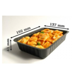 Barquette plastique scellable noir 750 ml CLTP