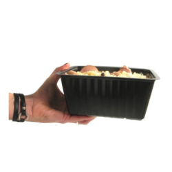 Barquette plastique scellable noir 1500 ml CLTP