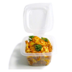 Barquette alimentaire plastique à couvercle charnière 500 GRS ONDIPACK