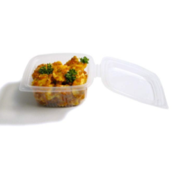 Barquette alimentaire plastique à couvercle charnière 500 GRS ONDIPACK