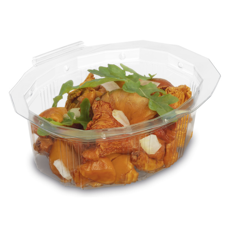 Barquette cristal couvercle à charnière 125 ml