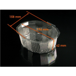 Barquette cristal couvercle à charnière 1000 ml