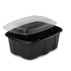 Barquette plastique micro-ondable avec couvercle 1000ml