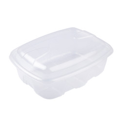 Barquette plastique transparente micro-ondable 750 ml