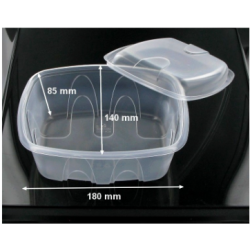 Barquette plastique transparente micro-ondable 1000 ml