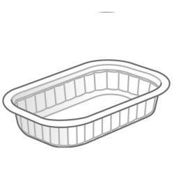 Barquette oblongue PP blanche 400 ml