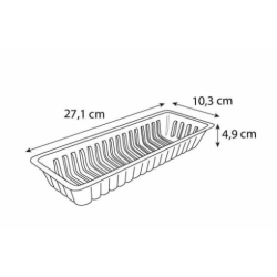 Barquette plastique 2 pieds 910 ml CAISSIPACK