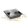 Barquette 'freshipack' fond noir avec couvercle cristal