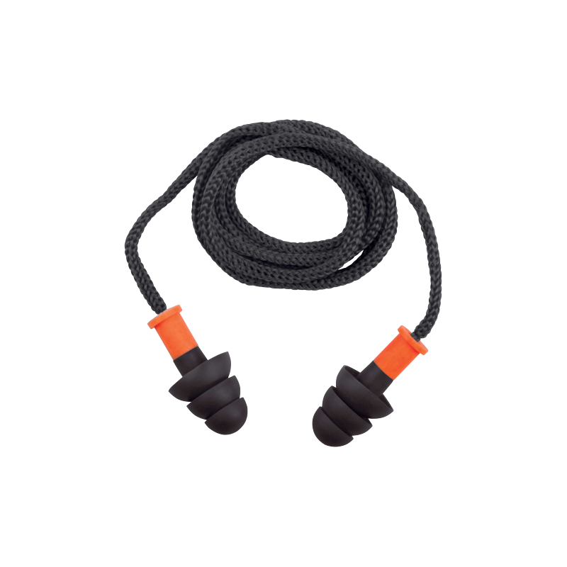 Bouchons d'oreilles réutilisables avec cordon et boîte de rangement - sachet de 10 Bouchons d'oreilles réutilisables avec cordon et boîte de rangement - sachet de 10