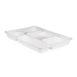 Plateau repas fibre de canne - 5 compartiments