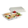 Couvercle plateau repas bagasse - 5 compartiments