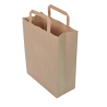 Sac papier kraft brun à poignées plates 22 + 10 x 28 cm