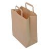 Sac papier kraft brun à poignées plates 26 + 14 x 30 cm