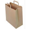 Sac papier kraft brun à poignées plates 32 + 16 x 35 cm