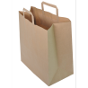 Sac papier kraft brun à poignées plates 32 + 22 x 24 cm