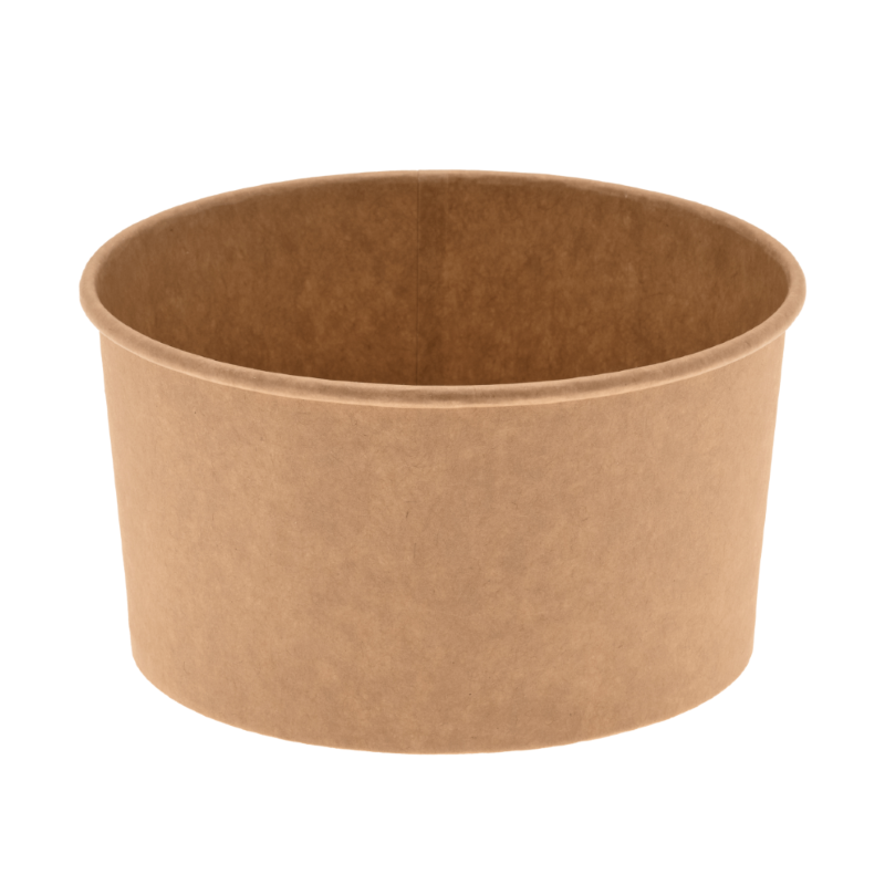 Pot carton 960 ml - ø15x7,9 cm - alimentaire Kraft brun