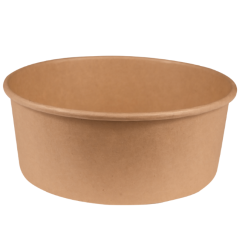 Pot carton 1100 ml - ø16,6x6,5 cm - alimentaire Kraft brun