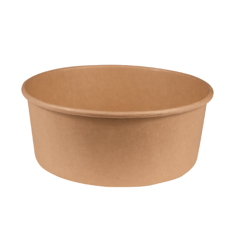 Pot carton 1100 ml - ø16,6x6,5 cm - alimentaire Kraft brun