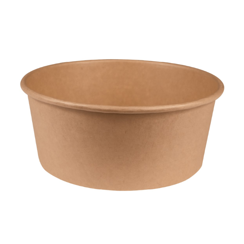Pot carton 1250 ml - ø17,6x7 cm - alimentaire Kraft brun