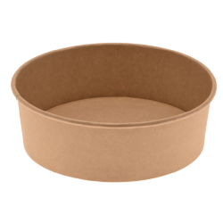 Pot carton 1500 ml - ø20,4x6,5 cm  alimentaire Kraft brun