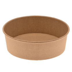 Pot carton  2000 ml - ø22,5x7,5 cm - alimentaire Kraft brun