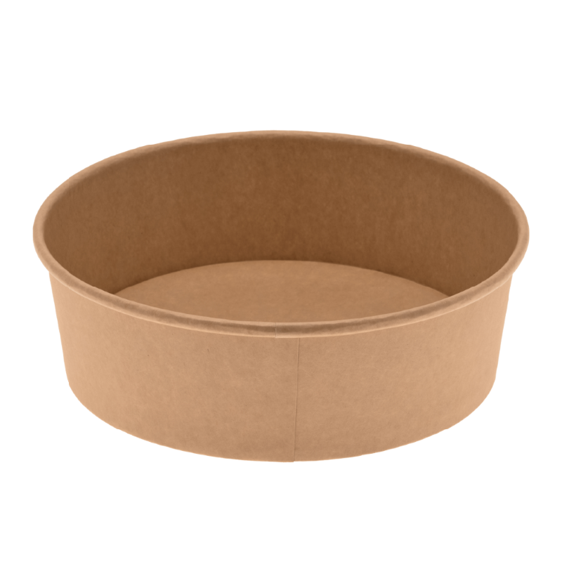 Pot carton  2000 ml - ø22,5x7,5 cm - alimentaire Kraft brun