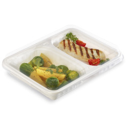 Couvercle plateau repas - 2 compartiments