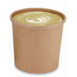 Pot à soupe 350 ml couleur kraft brun étanches et écologiques