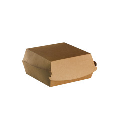 Boîte burger 120 x 116 x70 kraft brun