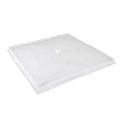 Cloche carrée à Plateau Gâteaux PET Transparent 327x327x22 mm