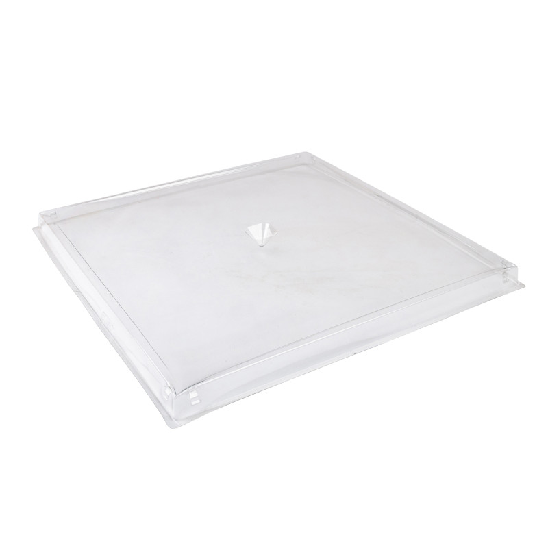 Cloche carrée à Plateau Gâteaux PET Transparent 327x327x22 mm