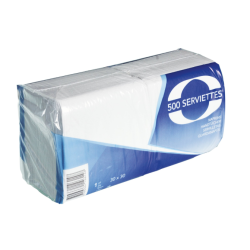Serviettes ouate 30X30 1 pli blanche