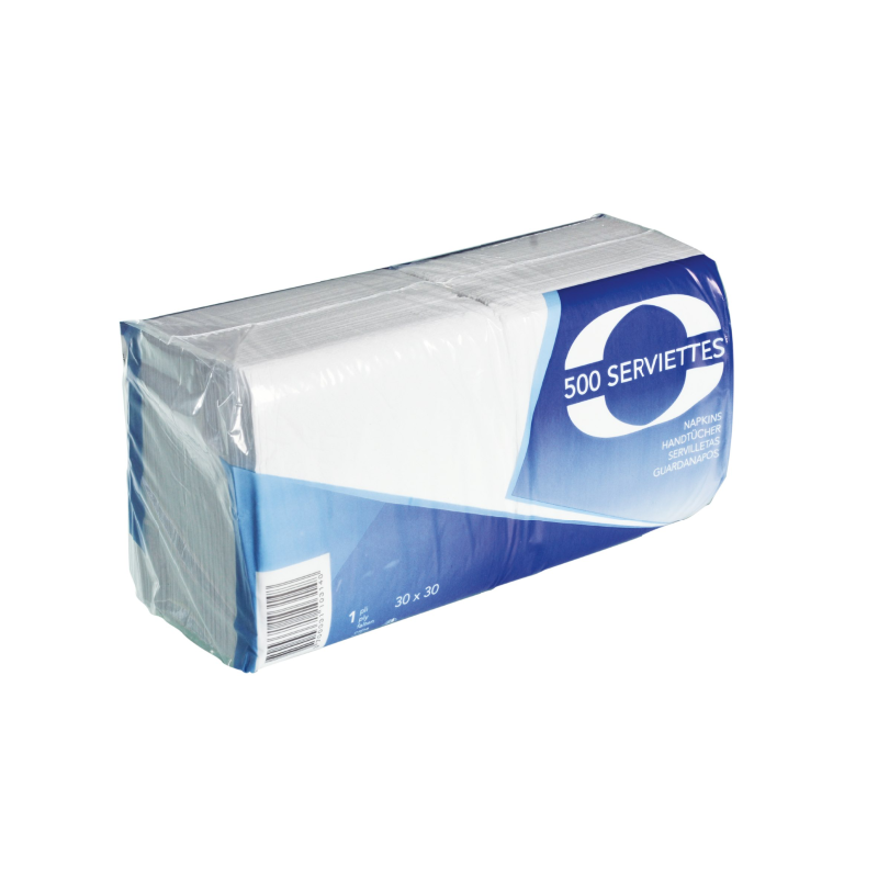 Serviettes ouate 30X30 1 pli blanche